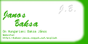 janos baksa business card